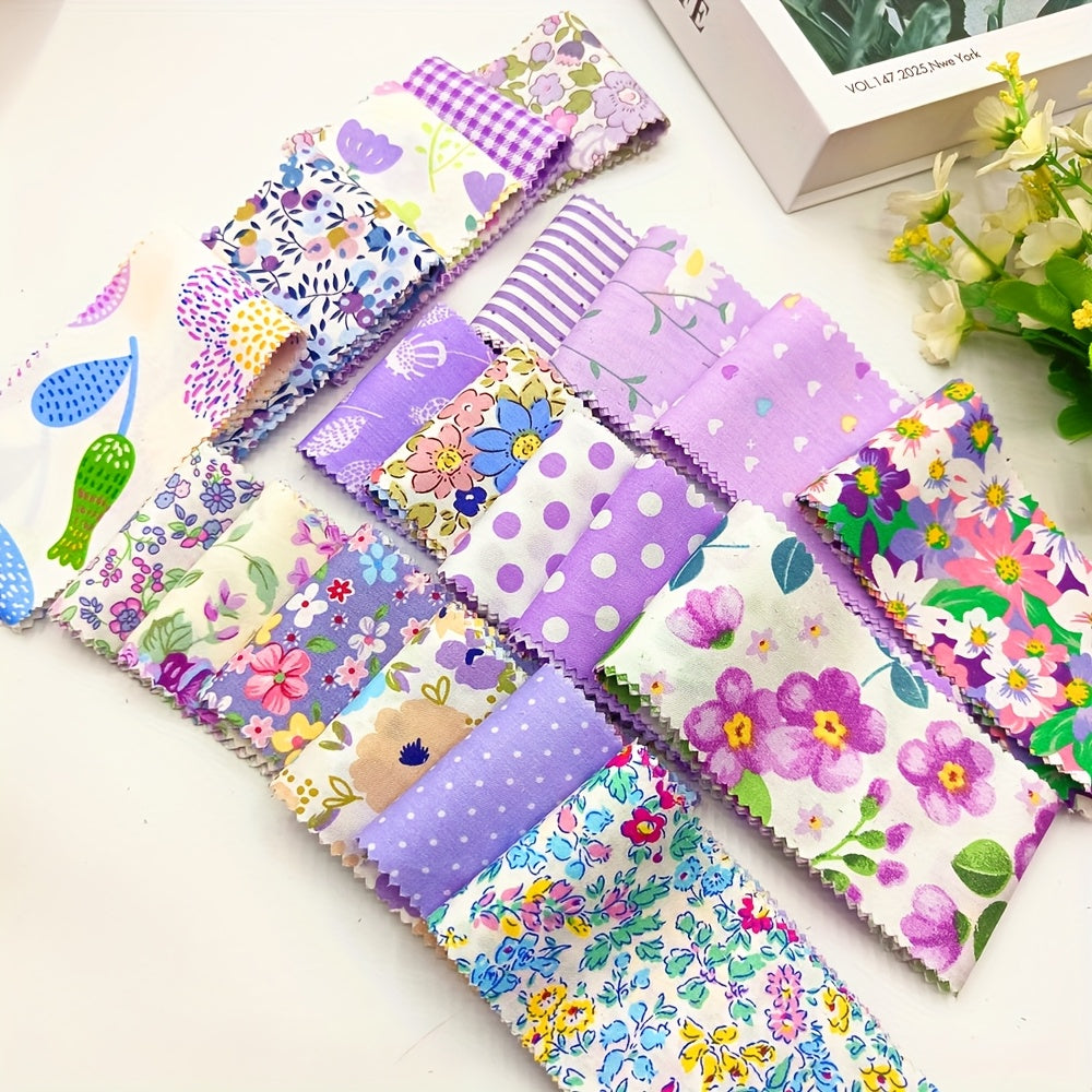 1 Roll Jelly Roll Fabric - 40 Pre-Cut Strips (2.5x20 Inches Each) - Soft Pastel Floral Prints in Pink, Purple, Lavender, Green, Yellow, White - Ideal for Quilting, Sewing, Scrapbooking, Birthday & Christmas Gifts - Beginner-F