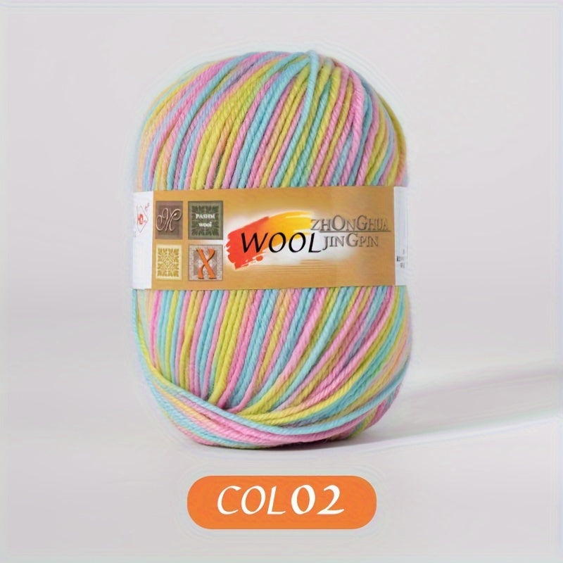 5pcs/set Wool 100.00% Yarn, Gradient Section Dye Wool Thread Soft And Skin-friendly Yarn Suitable For Crocheting And Knitting Sweater, Blanket, Scarf, Hat 100g/pc