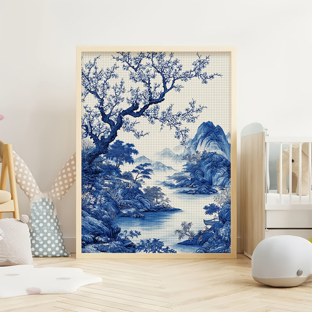 DIY Cross Stitch Kit - Frameless Fabric Art, Floral Pattern Print, 11CT, All-Season Craft Set with Threads and Needles, Ideal for Home Decor and Gifts, Craft Kit|Floral Pattern|Detailed, Cross Stitch Kits, Bead Kit, Canvas Co