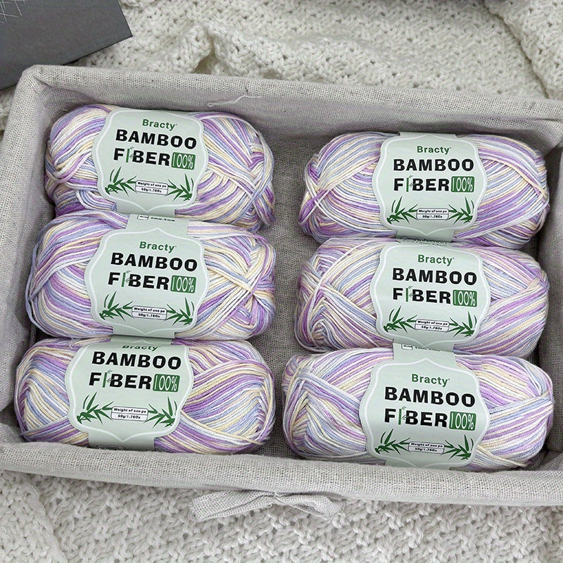 6pcs, 300g high-quality bamboo fiber yarn, summer knitting, cool and breathable, suitable for: DIY enthusiasts, bags, shawls, cushion weaving