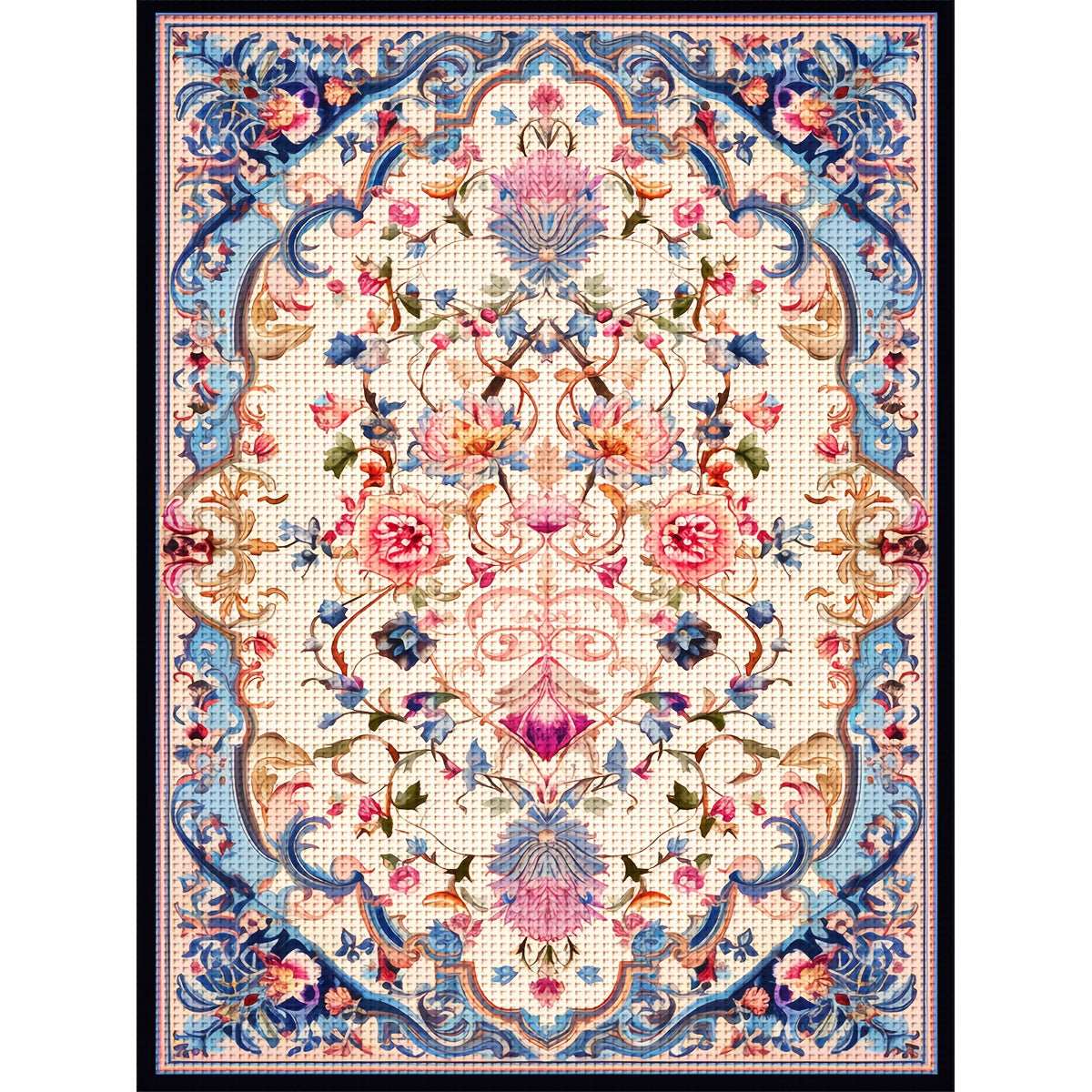 JOZYSH 1pc, 30x40cm/11.8x15.7in cross-stitch embroidery Kit, floral pattern, living room bedroom home wall decoration painting handmade DIY cross-stitch material kit, home decoration home Art holiday gift, including printed d