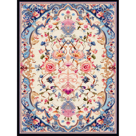 JOZYSH 1pc, 30x40cm/11.8x15.7in cross-stitch embroidery Kit, floral pattern, living room bedroom home wall decoration painting handmade DIY cross-stitch material kit, home decoration home Art holiday gift, including printed d