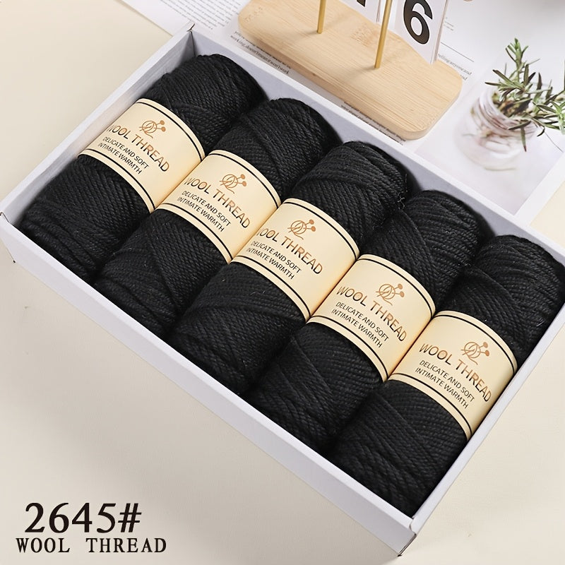 5 Balls of Australian Wool 70% Knitting Needle Thick Wool Yarn 3-Layer Yarn Light Luxury Wool Yarn Is Soft And Comfortable Suitable for Sweaters, Coats, Shawls, Hats, Scarves And Various Hand-Knitting