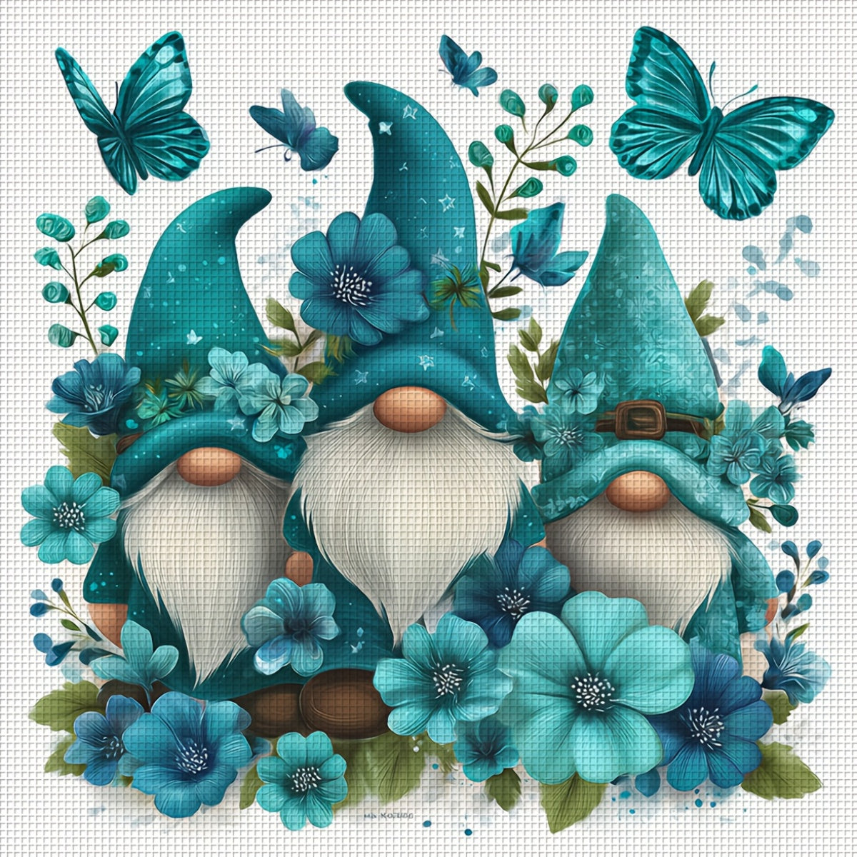DIY Cross Stitch Kit - Whimsical Gnome & Butterfly Design, 11CT Embroidery Set for Living Room & Bedroom Wall Decor, Complete with Threads, Needles, and Instructions, Home Art Craft Kit|Playful Design|Detailed Embroidery, Cro