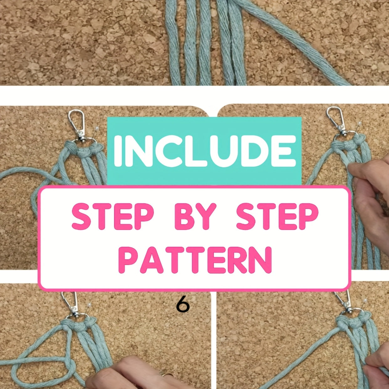 3pcs Macrame Keychain DIY Kit - Easy-to-Follow Instructions, Polyester Rope in Beige, Purple, and Cream, Perfect for Beginners & Ideal Holiday Gift, All-Season Craft Kit|Macrame Crafts|Polyester Rope