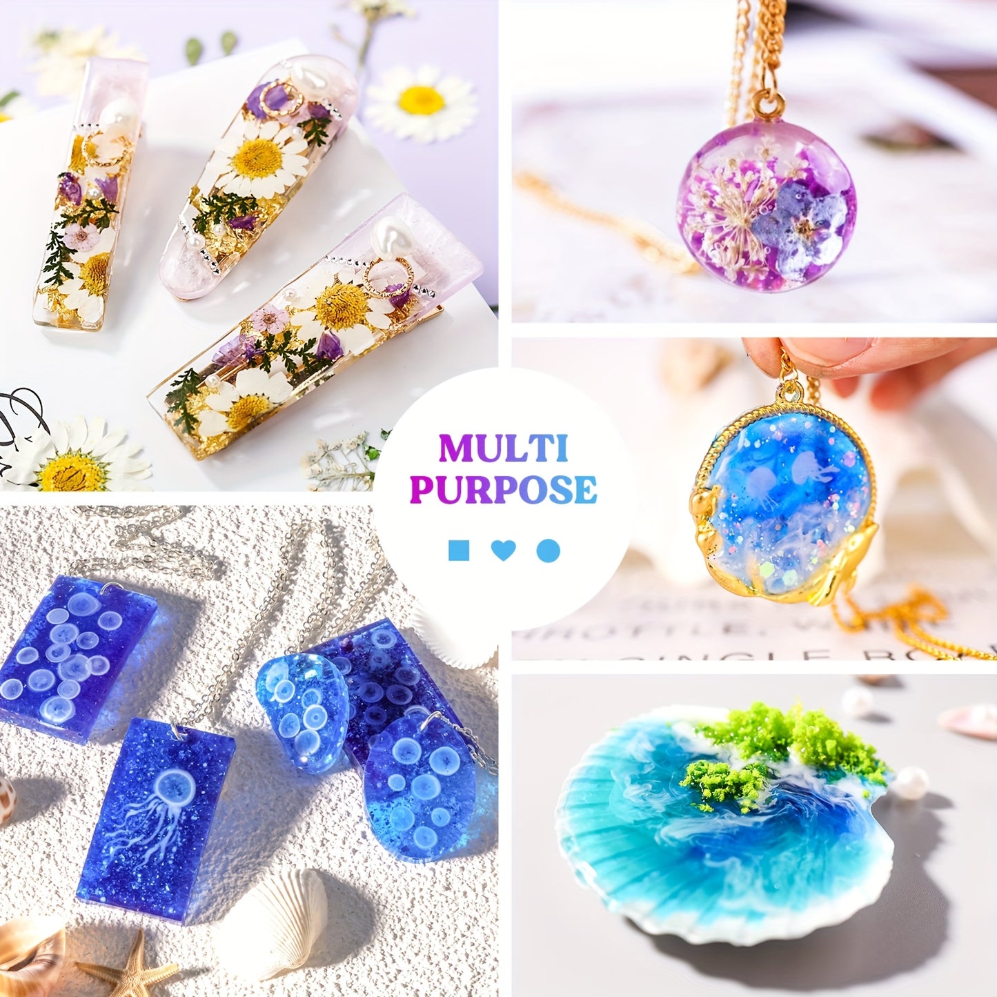 LET'S RESIN Complete Resin Jewelry Making Kit with Upgraded Lamp - All-in-One Craft Set with 28 Molds, 7 Colors Epoxy Resin, Lamp, Tools & Accessories for Keychains, Pendants, Charms - No Electricity Needed, Easy-to-Follow In