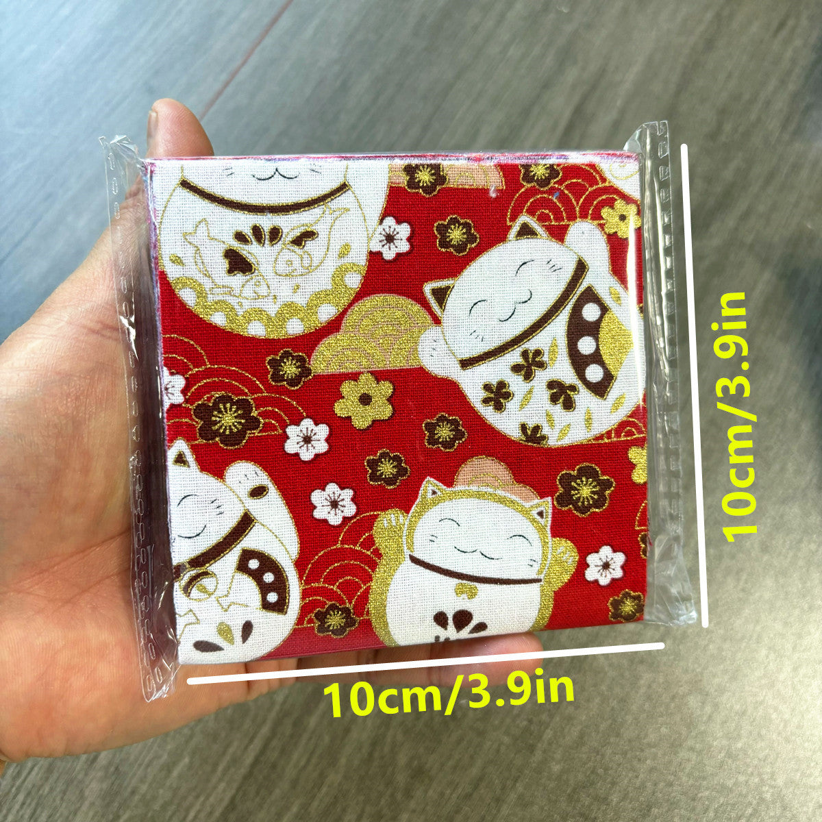 3.94*3.94inch Thickened Golden Foil Japanese Style Patchwork Fabric Pieces, Suitable for Scrapbooking And Hand Sewing Projects, Craft Making.