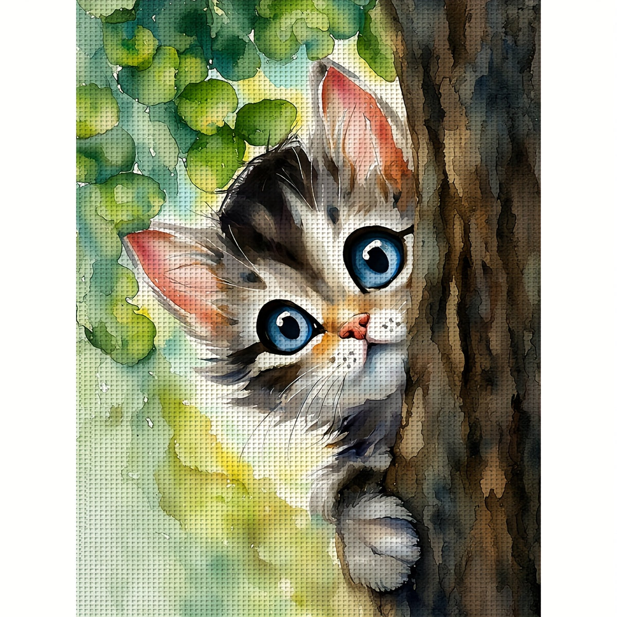 1pc JOZYSH Cat-Themed Cross Stitch Kit for Adults & Beginners - Complete DIY Kitten Painting Set with Tabby/Tortoiseshell/Manx Cat Patterns, 11ct/14ct Fabric, Pre-Printed Canvas, Needles & Threads - Handmade Gift for Home/Off