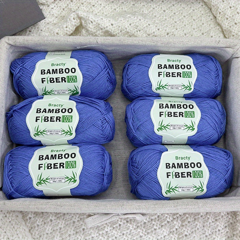 6pcs, 300g high-quality bamboo fiber yarn, summer knitting, cool and breathable, suitable for: DIY enthusiasts, bags, shawls, cushion weaving
