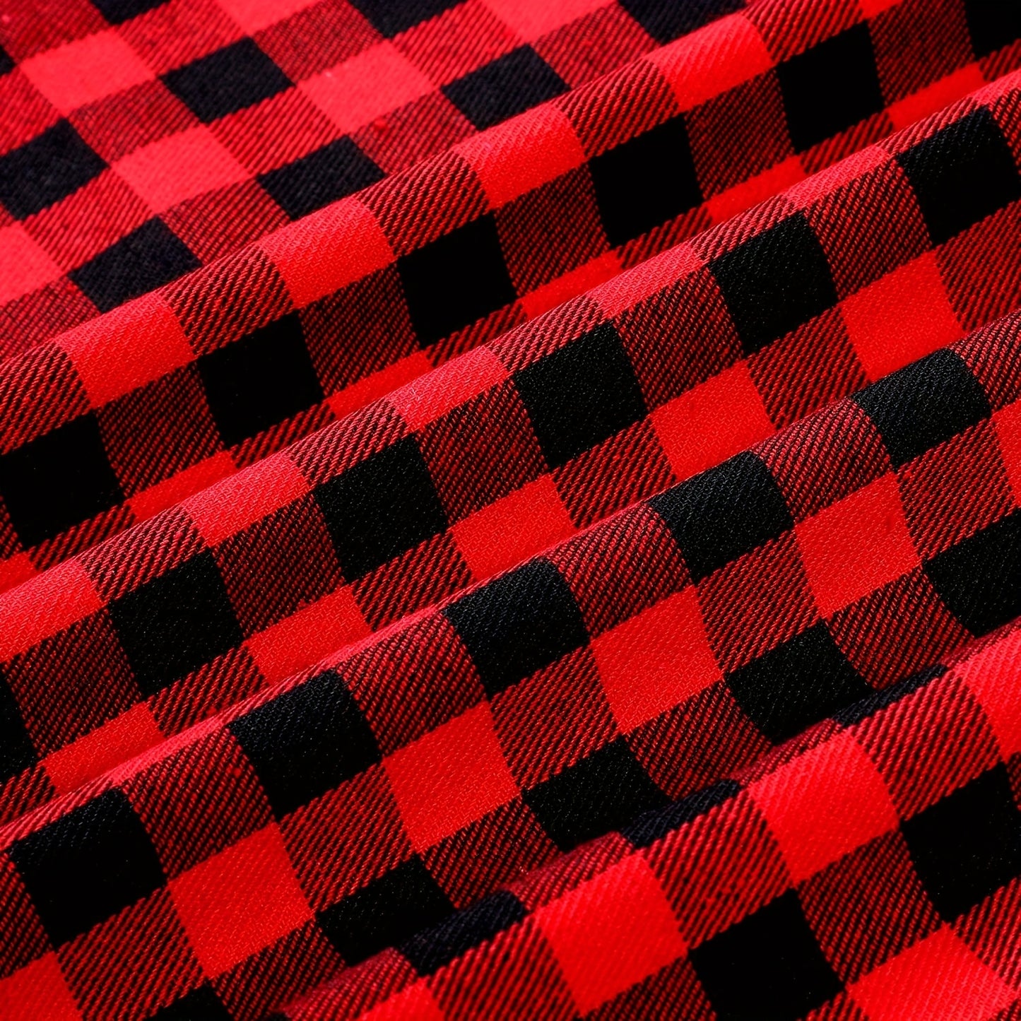 Buffalo Plaid Fabric 56 X 36 Inch Christmas Plaid Cotton Checkered Buffalo Fabric By The Yard Precut Patchwork Sewing For DIY Craft Sewing Home Christmas Decoration(Red-Black)
