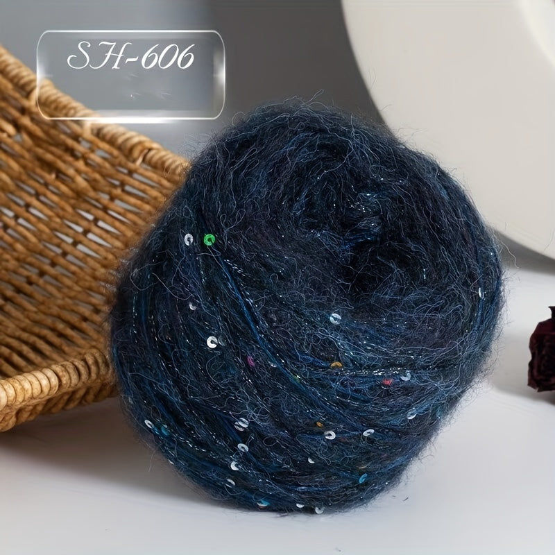 4 Skeins of Sequined, 1.76 oz Per Skein, for Hand-Knitting Coats And Scarves.