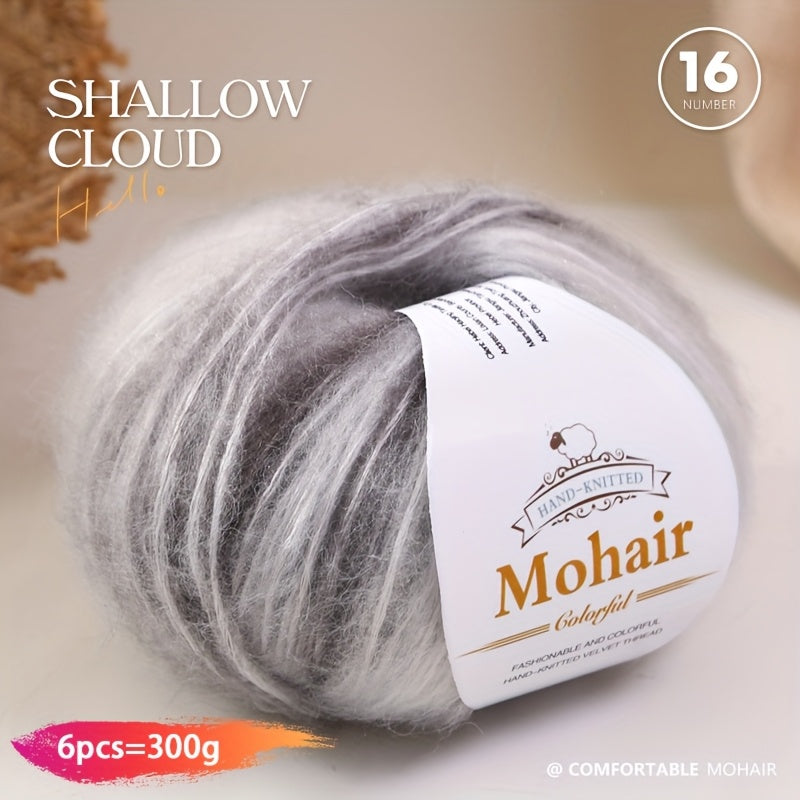 1 large bag = 6 skeins of yarn, rainbow gradient colors available. Suitable for DIY crafting materials such as knitting tops, pants, scarves, gloves, and other handmade items. Composition: 90% polyester, 10% wool