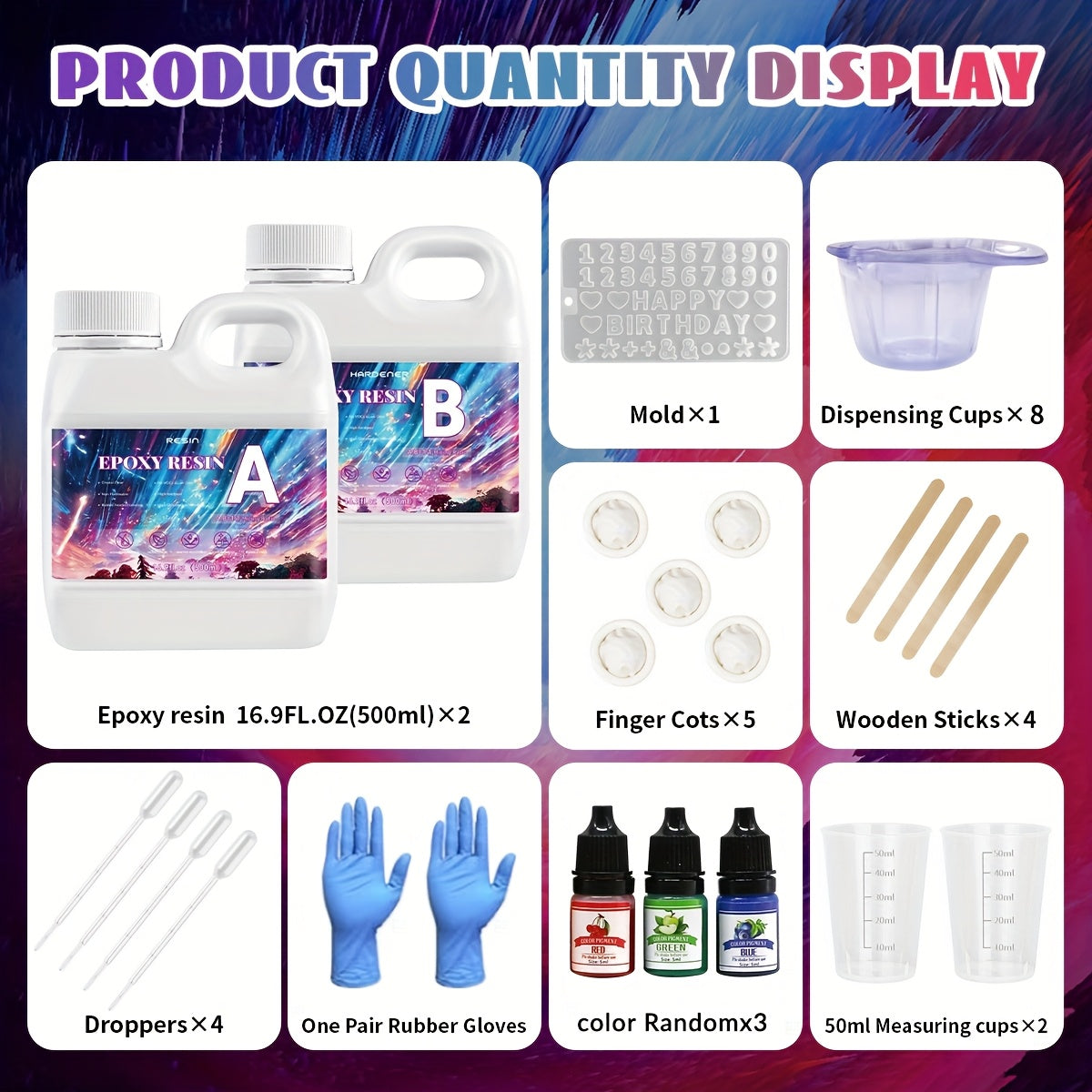 3.38oz/16.91oz Super Clear Epoxy Kit, Easy to Use, Low Odor, High Durability, Crystal Clear Surface, No Bubbles High Gloss, Suitable for Fast Curing Resin Epoxy, Jewelry Making, River Tabletop, Homemade Cup, Mold Art