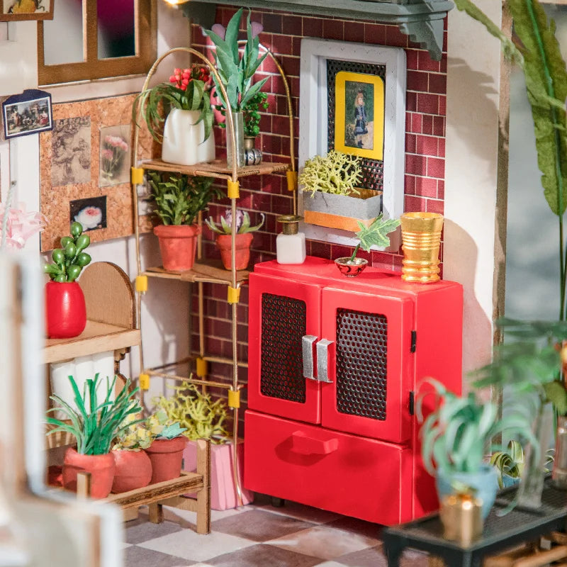 Robotime Rolife DIY Emily's Flower Shop Doll House with Furniture Children Adult Miniature Dollhouse Wooden Kits Toy DG145
