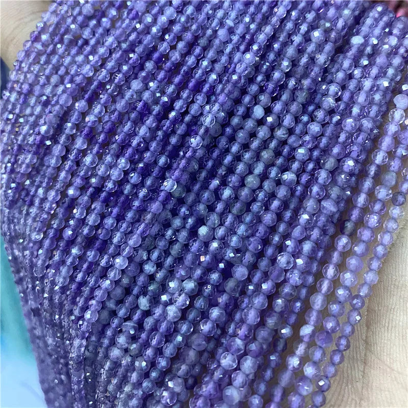 2 3mm Natural Labradorite Quartz Moonstone Crystal Stone Beads Round Faceted Loose Beads For Jewelry Making DIY Bracelet 15.5"