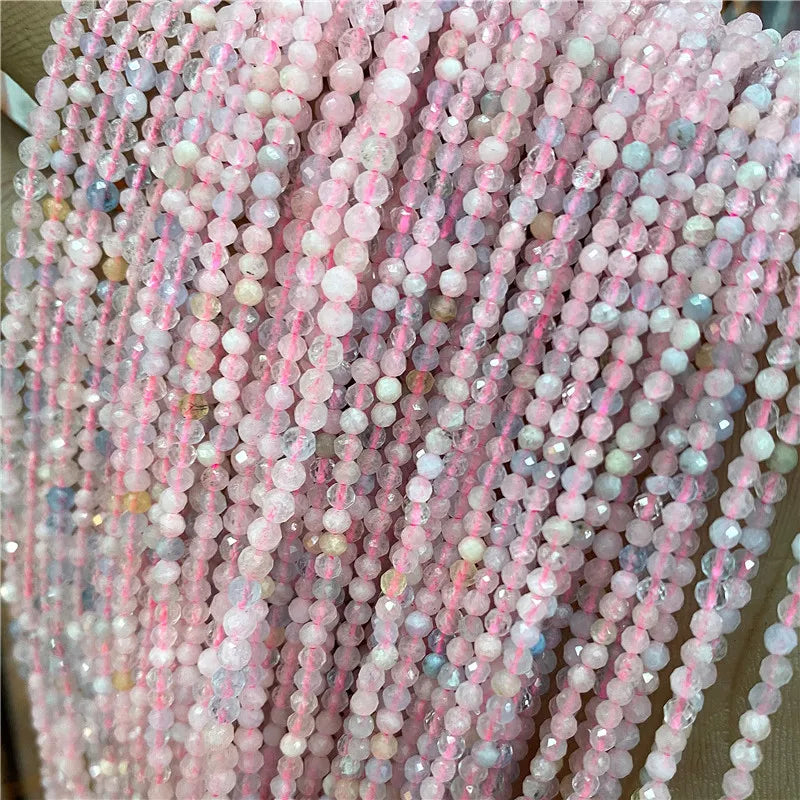 2 3mm Natural Labradorite Quartz Moonstone Crystal Stone Beads Round Faceted Loose Beads For Jewelry Making DIY Bracelet 15.5"