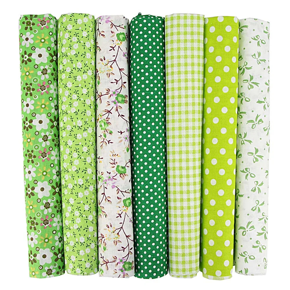 New 7Pcs 25x25CM Cotton Fabric Printed Cloth Sewing Quilting Fabrics For Patchwork Needlework DIY Handmade Accessories