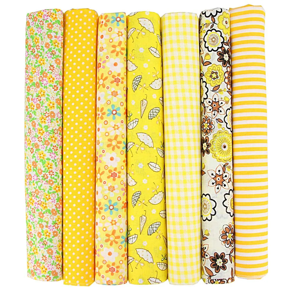 New 7Pcs 25x25CM Cotton Fabric Printed Cloth Sewing Quilting Fabrics For Patchwork Needlework DIY Handmade Accessories
