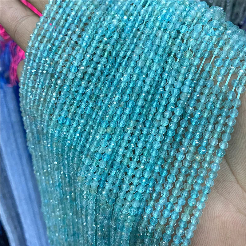 2 3mm Natural Labradorite Quartz Moonstone Crystal Stone Beads Round Faceted Loose Beads For Jewelry Making DIY Bracelet 15.5"