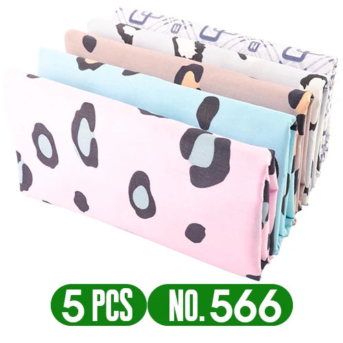 Teramila 5 PCS/Pack Cotton Fabirc Flower Printed Cloth For Hair Bows Sewing Quilt Doll Costume, Scrapbook Decoration Accessories