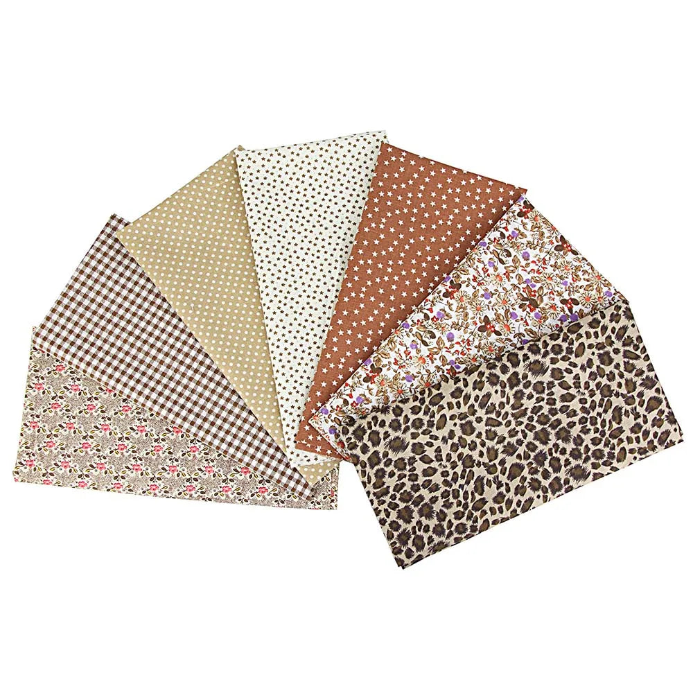 New 7Pcs 25x25CM Cotton Fabric Printed Cloth Sewing Quilting Fabrics For Patchwork Needlework DIY Handmade Accessories