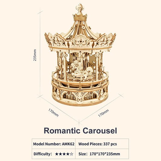 Robotime Rokr Music Box Starry Night 3D Wooden Puzzle Game Assembly Model Building Kits Toys for Children Kids Birthday Gifts