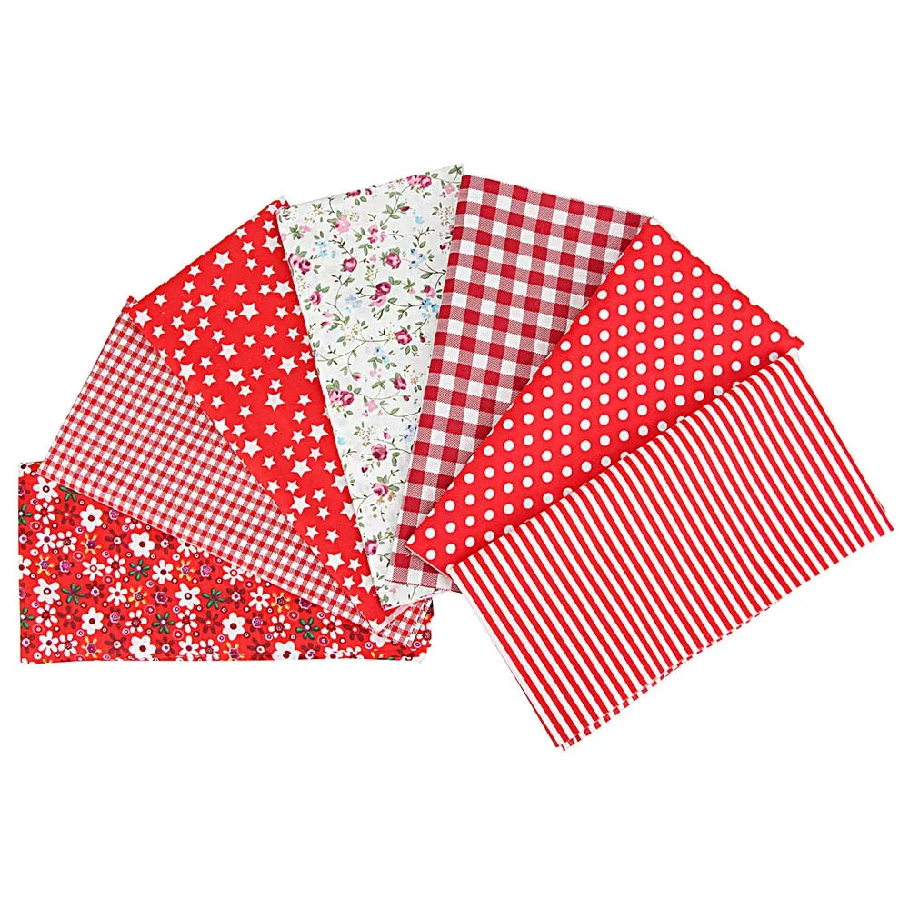 New 7Pcs 25x25CM Cotton Fabric Printed Cloth Sewing Quilting Fabrics For Patchwork Needlework DIY Handmade Accessories