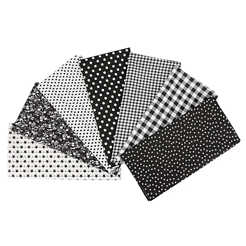 New 7Pcs 25x25CM Cotton Fabric Printed Cloth Sewing Quilting Fabrics For Patchwork Needlework DIY Handmade Accessories