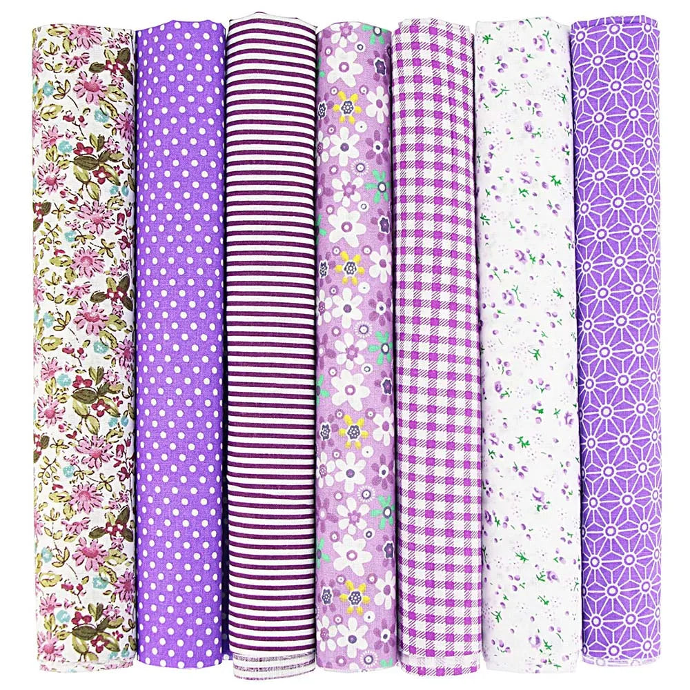 New 7Pcs 25x25CM Cotton Fabric Printed Cloth Sewing Quilting Fabrics For Patchwork Needlework DIY Handmade Accessories
