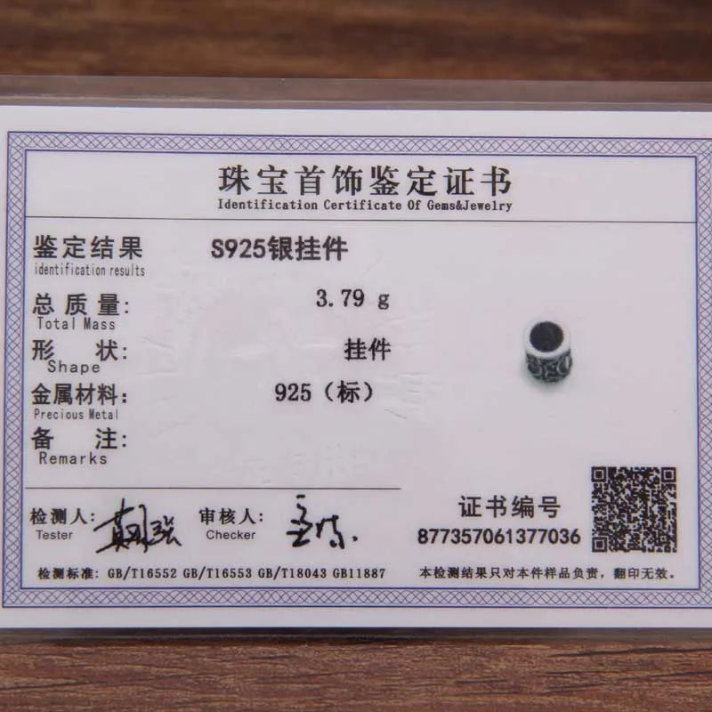 S925 Sterling Silver Viking beard Beads Hair Beads with keel chain and cow leather chain and vintage wood box as gift