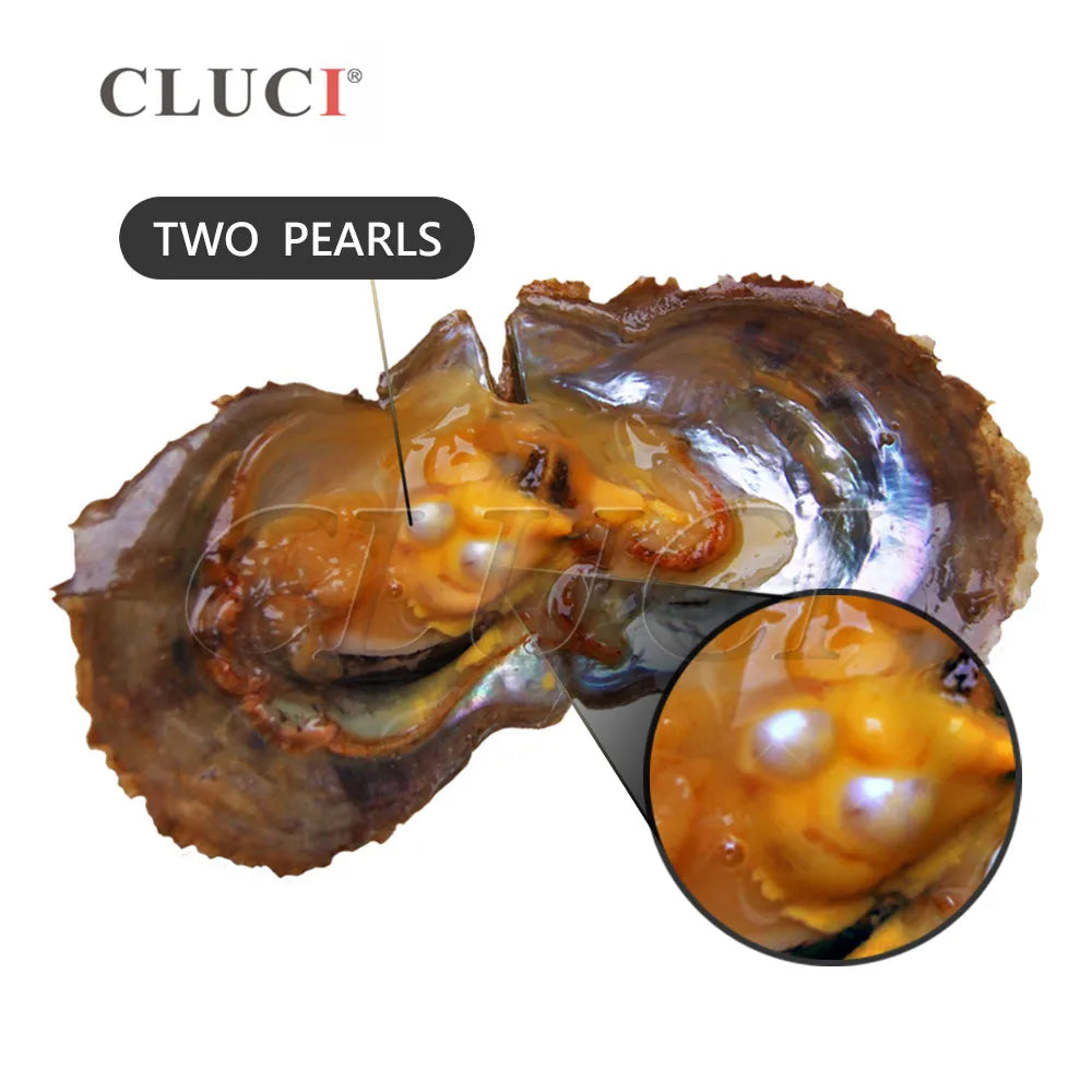 CLUCI 30pcs 7-8mm Akoya Oysters with Pearls Mix 13 Colors Single and Twins Pearls Oysters Surprising Party Pearl Oyster WP335SB