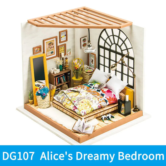 Robotime DIY Wooden Miniature Dollhouse 1:24 Handmade Doll House Model Building Kits Toys For Children Adult Drop Shipping