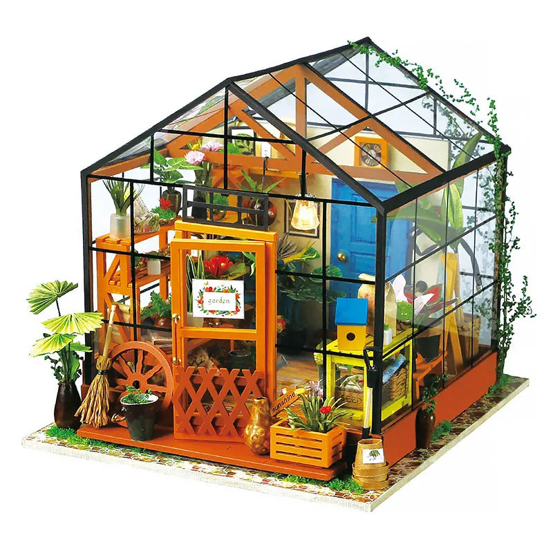 Robotime DIY Wooden Miniature Dollhouse 1:24 Handmade Doll House Model Building Kits Toys For Children Adult