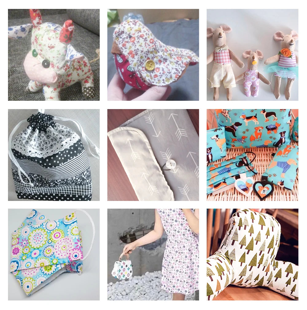 Teramila 5 PCS/Pack Cotton Fabirc Flower Printed Cloth For Hair Bows Sewing Quilt Doll Costume, Scrapbook Decoration Accessories