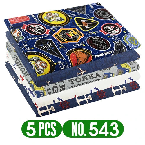 Teramila 5 PCS/Pack Cotton Fabirc Flower Printed Cloth For Hair Bows Sewing Quilt Doll Costume, Scrapbook Decoration Accessories