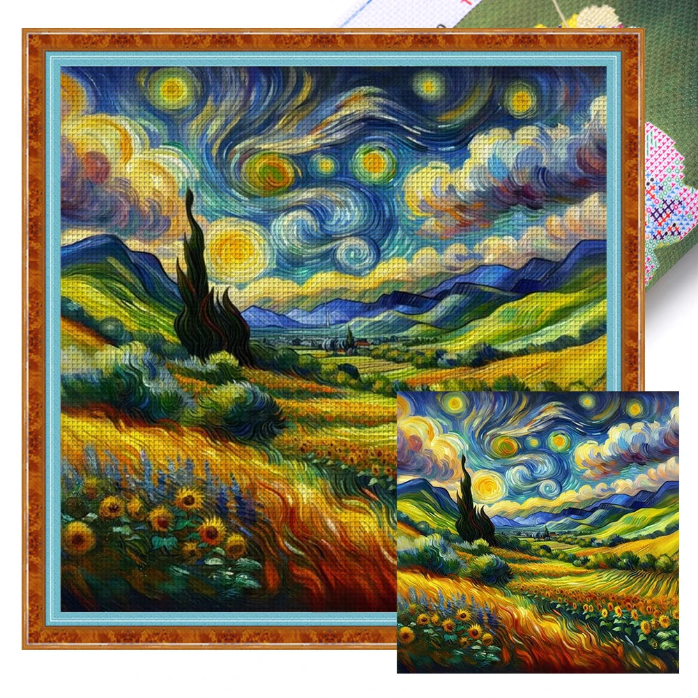 Scenery Printed Cross Stitch Kit DIY 14CT Thread Art Needlework Home Wall Decor