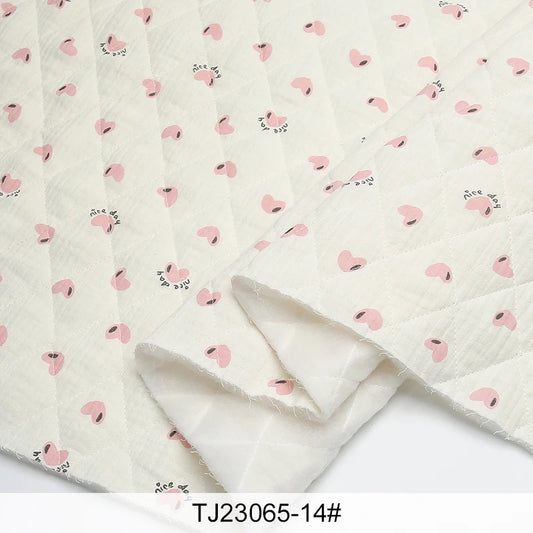 0.5m/2m Thicken Pure Cotton Double-layer Crepe Quilted Cotton Printed Fabric for Sewing Children's Clothing Blankets DIY Fabrics
