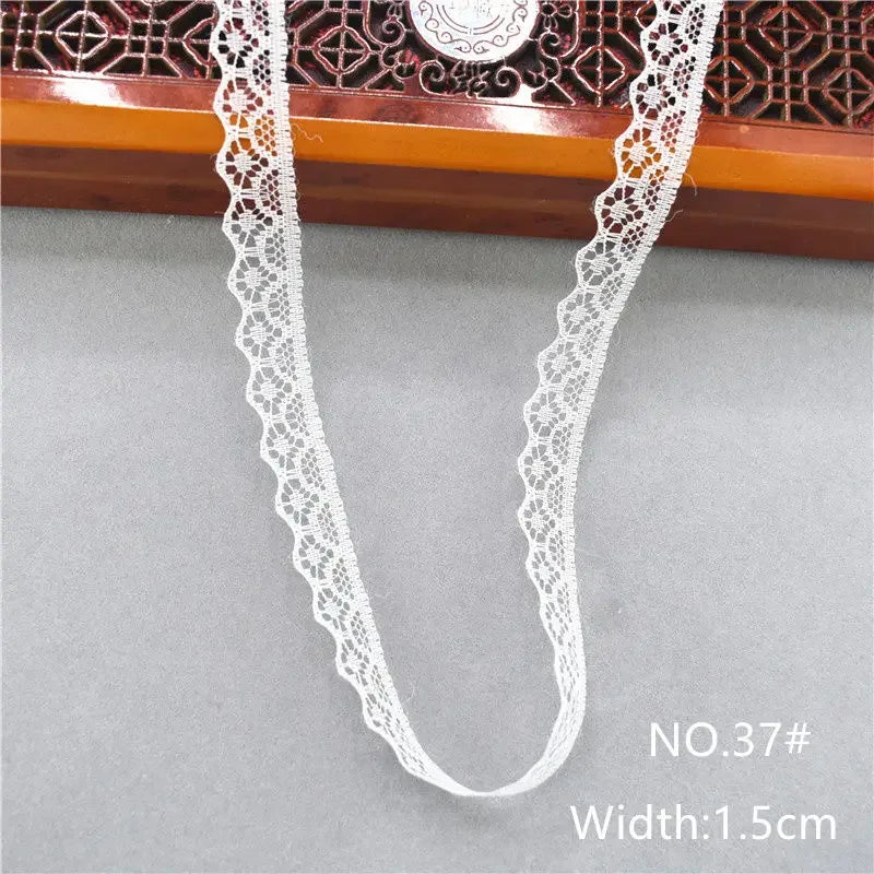 Best Selling 10yards 38kinds Color  White Lace Ribbon Woven Band French African Lace Wedding Fabric DIY Clothing/gift Wrapping