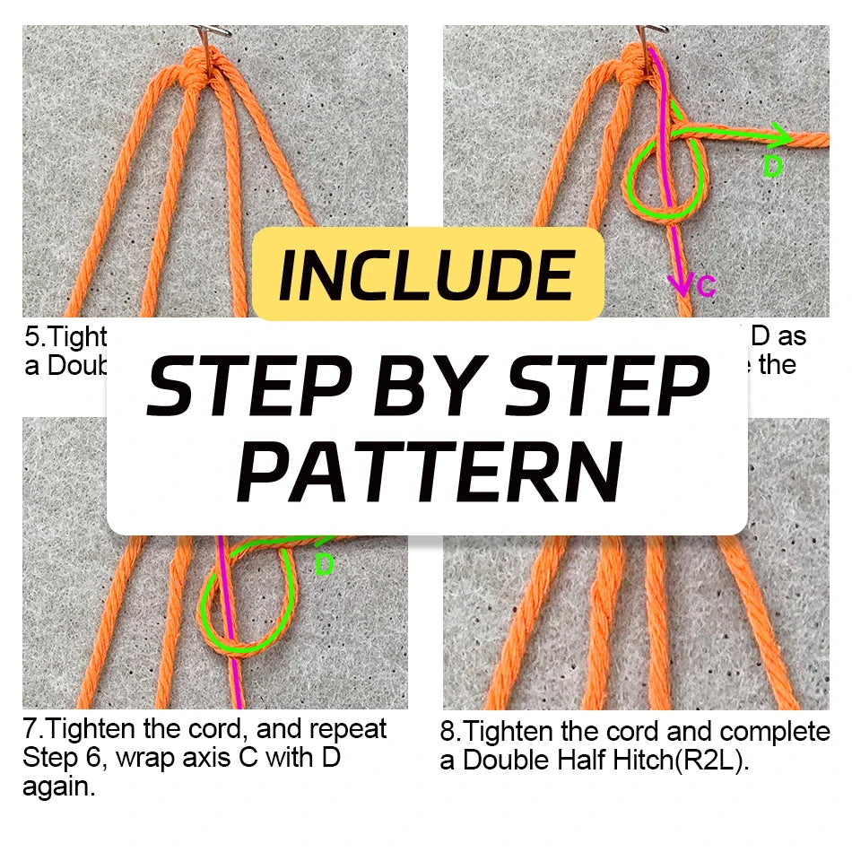 Bohemian Vintage Macrame Kit with Tutorial Beach Elements DIY Handcraft Set for Bookmarks & Curtain Tiebacks Beginner-Friendly