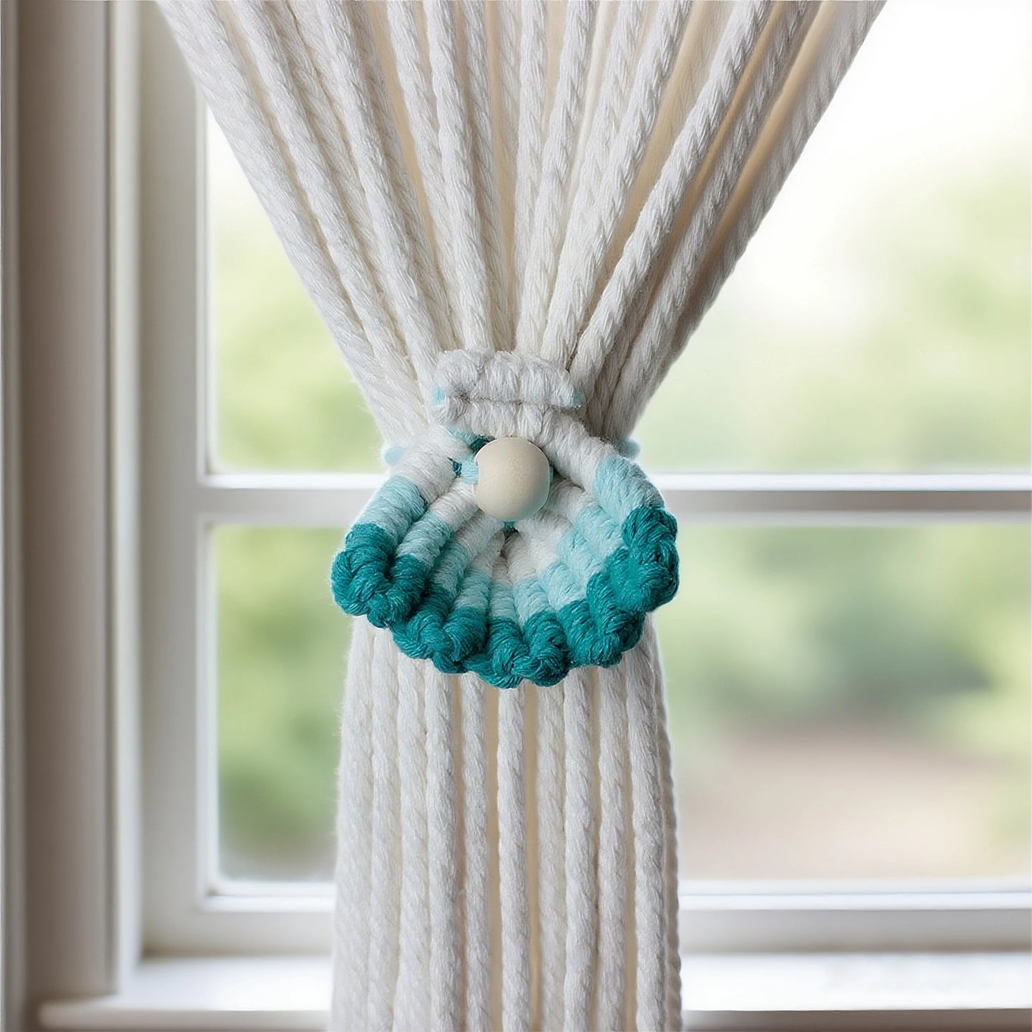 Bohemian Vintage Macrame Kit with Tutorial Beach Elements DIY Handcraft Set for Bookmarks & Curtain Tiebacks Beginner-Friendly