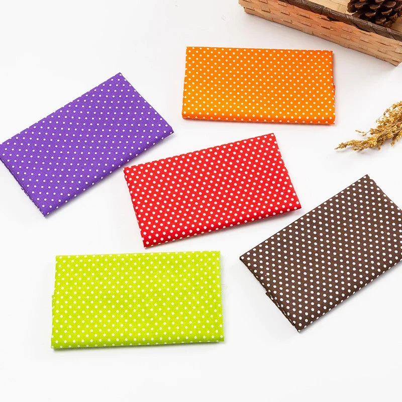 5Pcs/Set 25cmX25cm Floral Plaid Dot Stripes Print Cotton Fabric Sewing Quilting Cloth Patchwork Needlework Handmade DIY Material