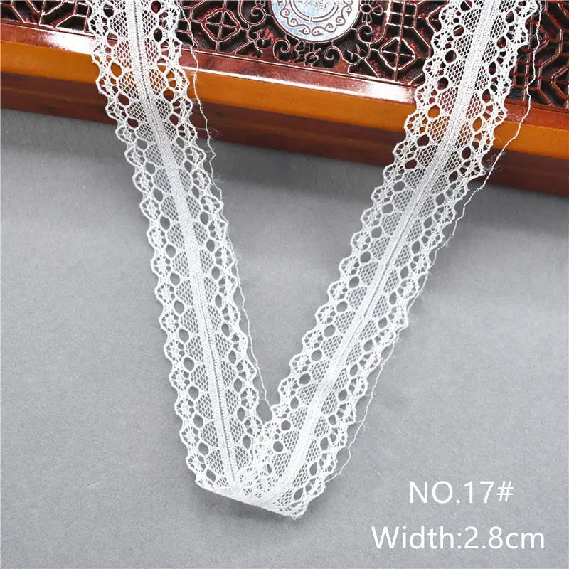 Best Selling 10yards 38kinds Color  White Lace Ribbon Woven Band French African Lace Wedding Fabric DIY Clothing/gift Wrapping