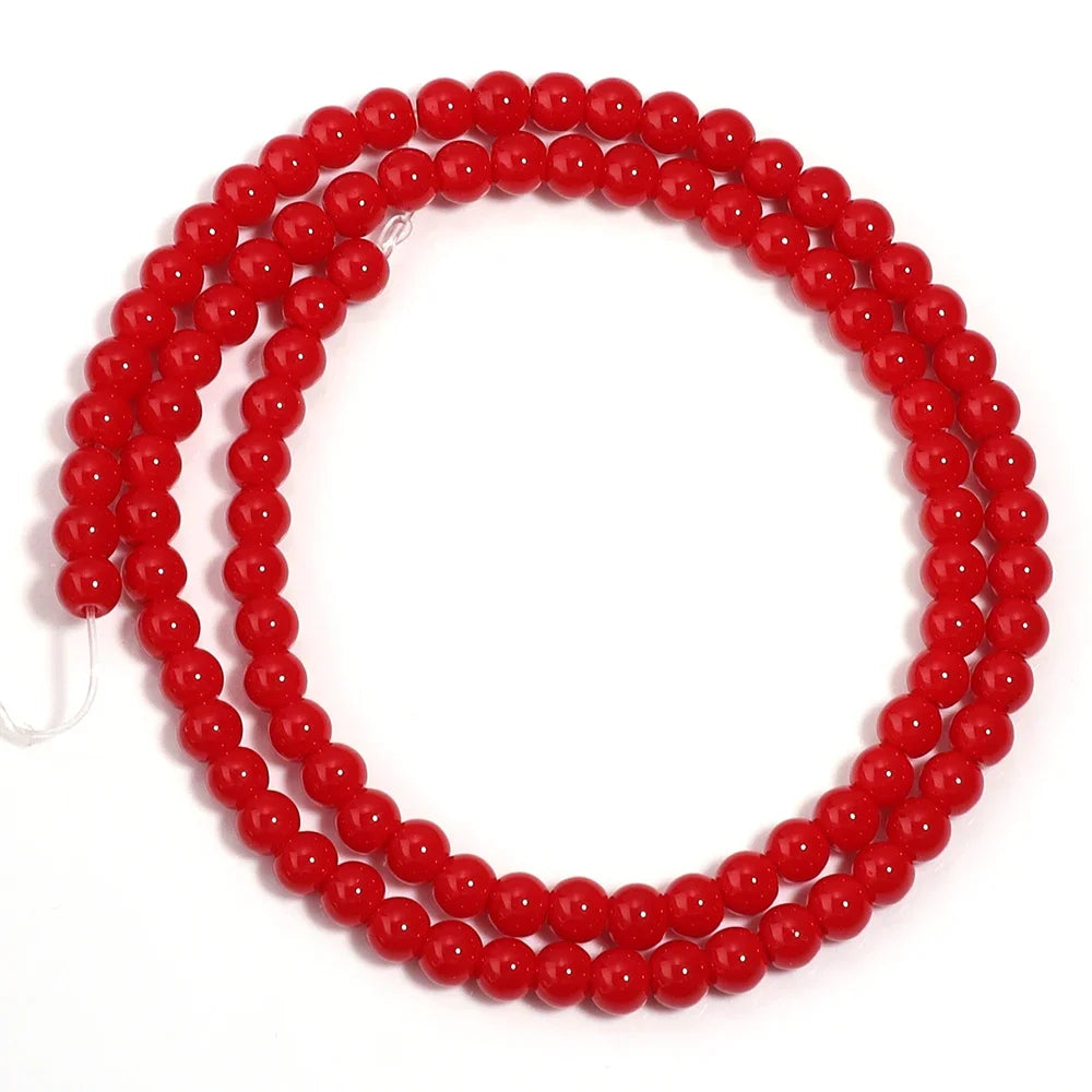 4/6/8/10/12mm Red Coral Jades Stone Beads Round Loose Spacer Beads for Jewelry Making DIY Charms Bracelet Necklace Accessories