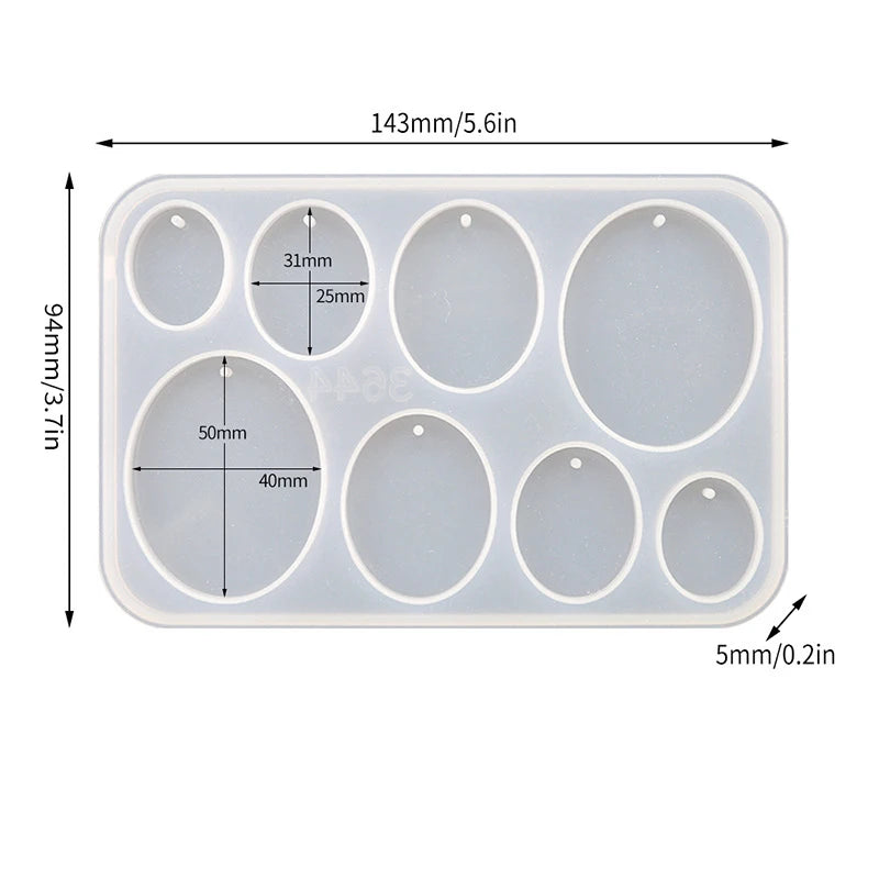 Geometric Earring Pendant Silicone Mold Round Epoxy Resin Mould For DIY Ornaments Keychain Necklace Charms Epoxy Resin Crafts