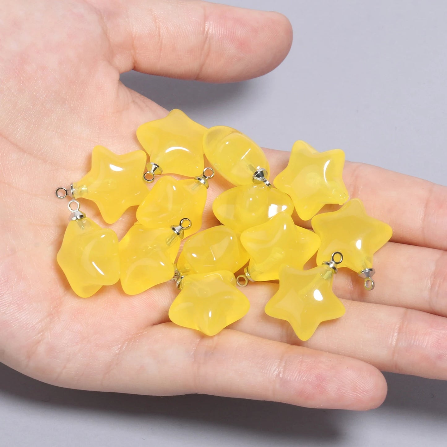 Colorful Star Charms Resin Candy Color Pendants Keychain Handmade Necklace Bracelet Jewelry Making DIY Craft Accessories 10pcs