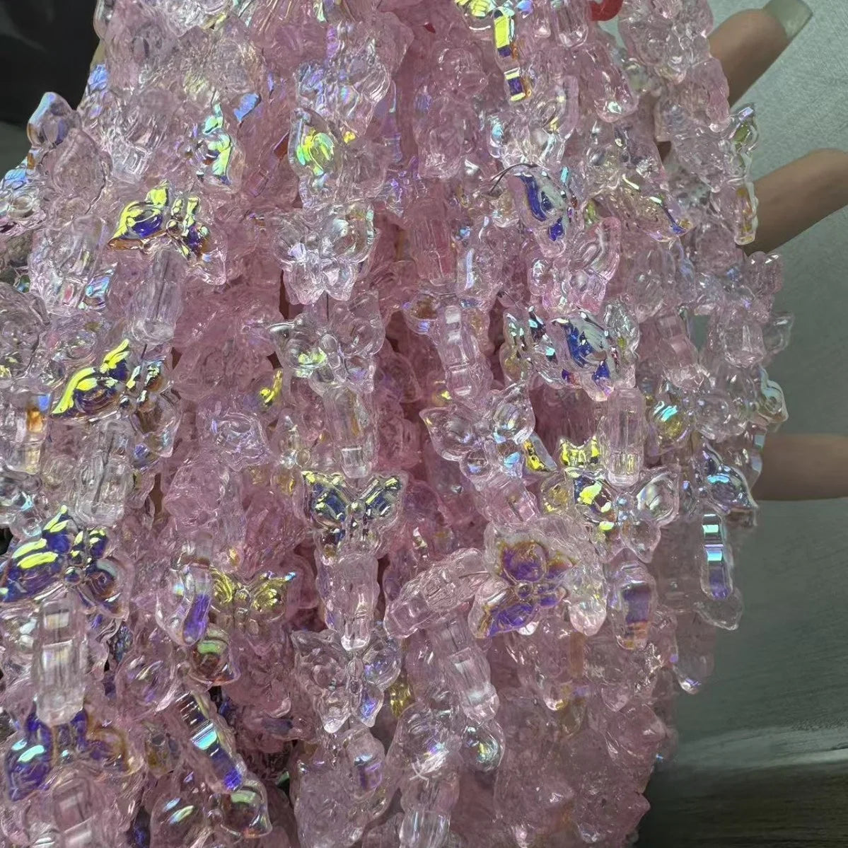 14MM Crystal Butterfly Beads Accessories for DIY Bracelet Necklace Earrings Hair Decorations Clothing Accessories