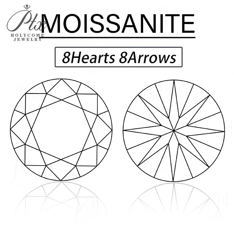 Moissanite Diamond Round Shape Brilliant Cut D/Black/Aqua Blue/Champagne Color GRA Certificate Jewelry Making Materials Beads