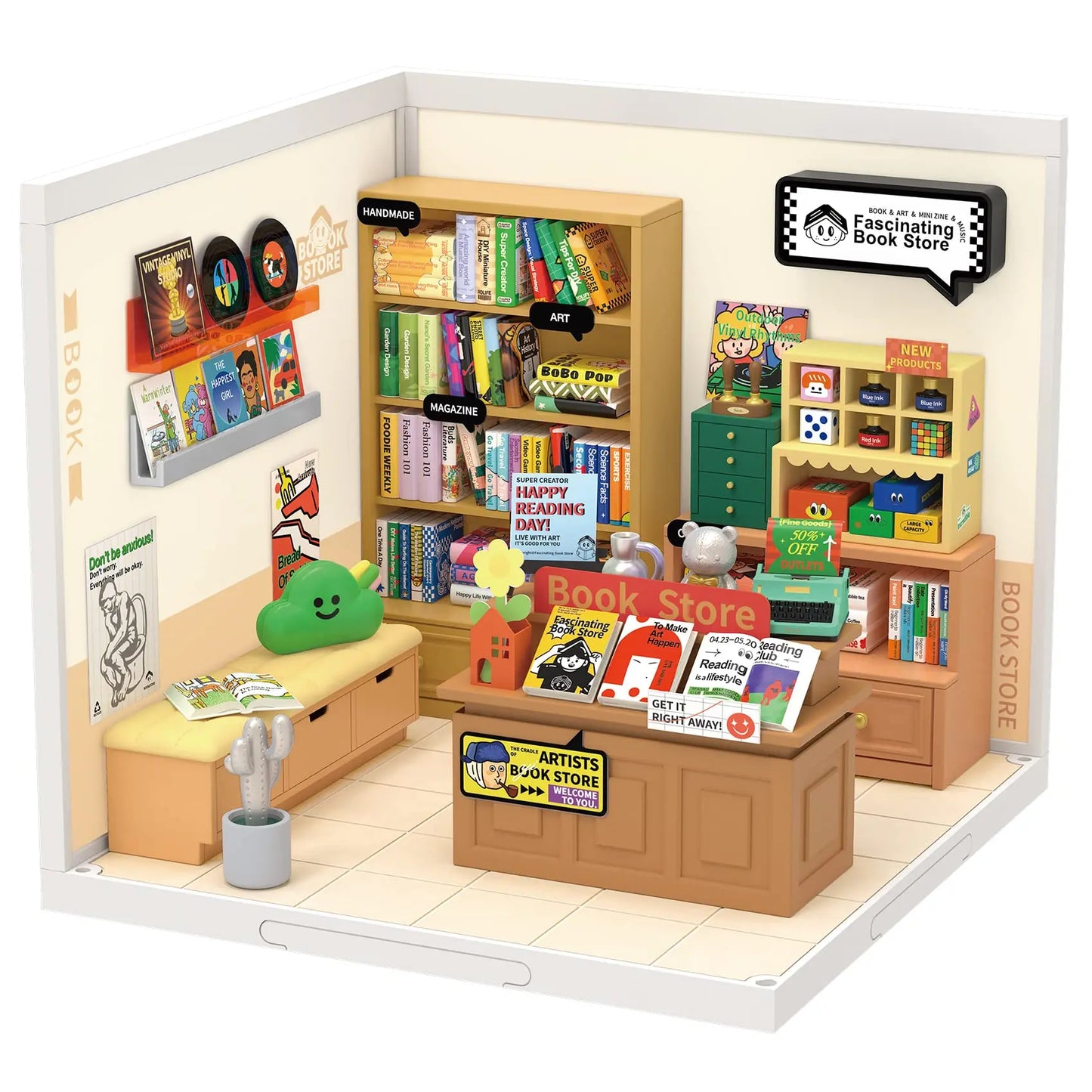 Robotime Rolife Super Creat Plastic Buliding Blocks DIY Miniature House Kit for Kids and Adult 3D Puzzle Multi-scene for Fun