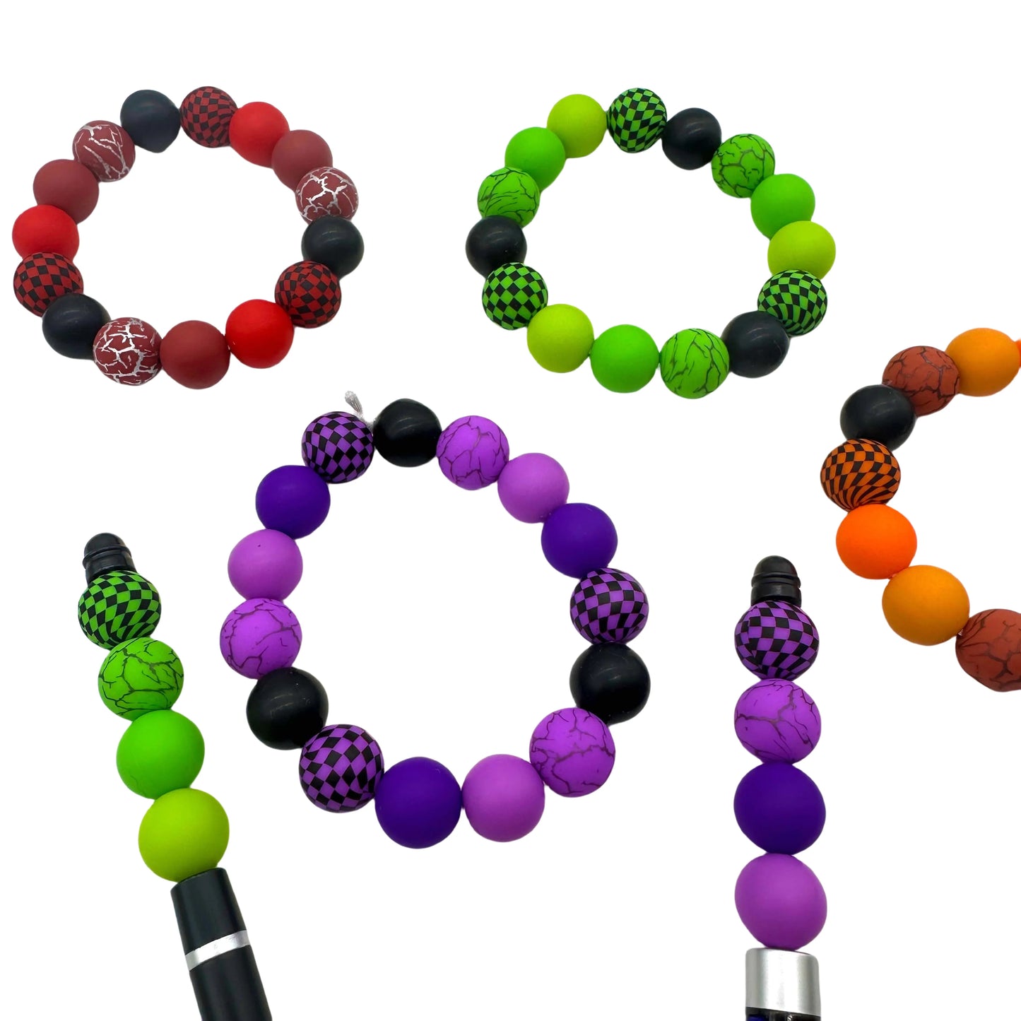 140pcs Watermark Series Silicone Beads mixed focal beads silicone pen beads DIY handmade necklace keychain beads jewelry beads