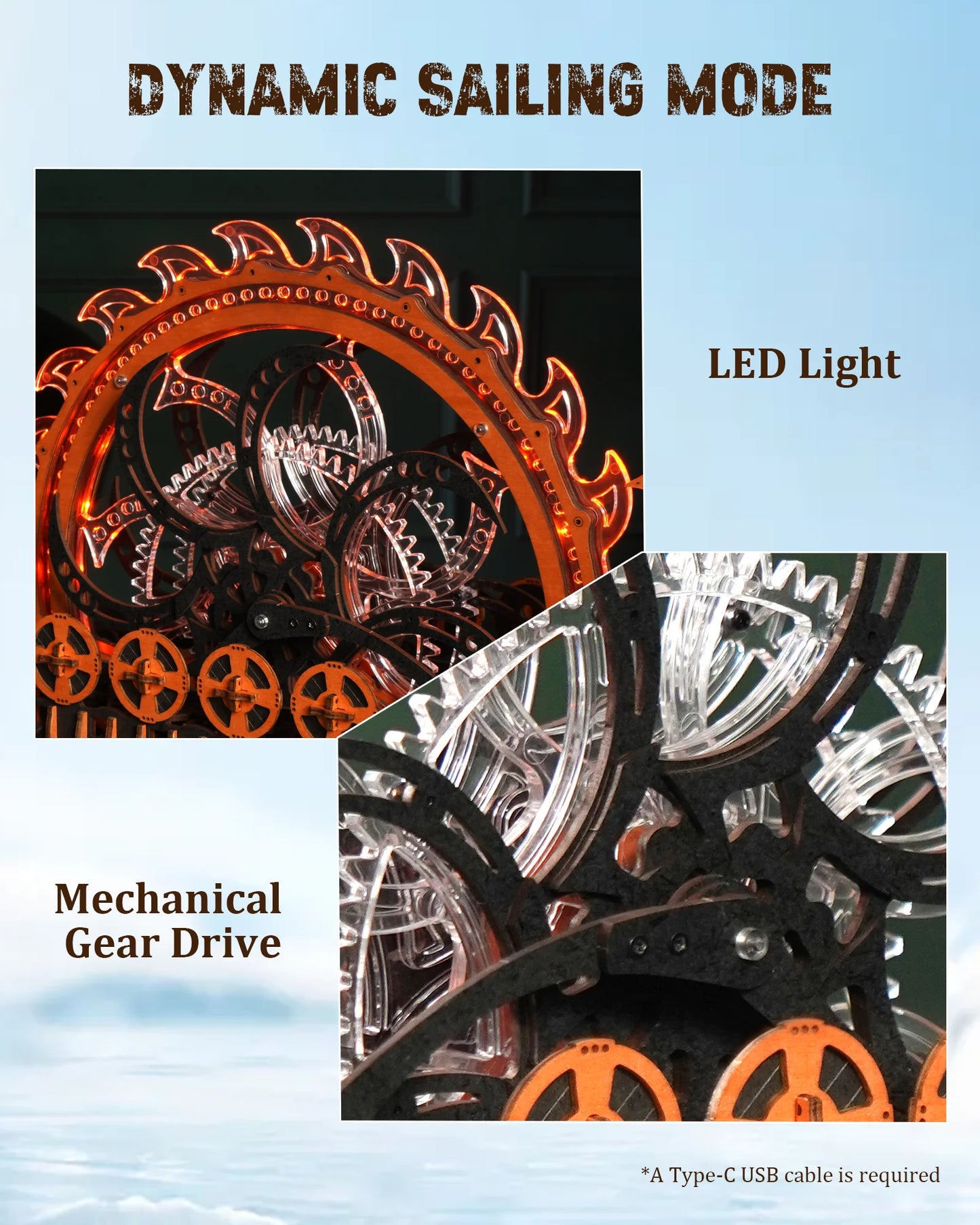 Robotime Rokr Vikingship Moveable Model for Kids Great Present Choice Eco-friendly Wood 3D Wooden Puzzle Dragon-boat Toys